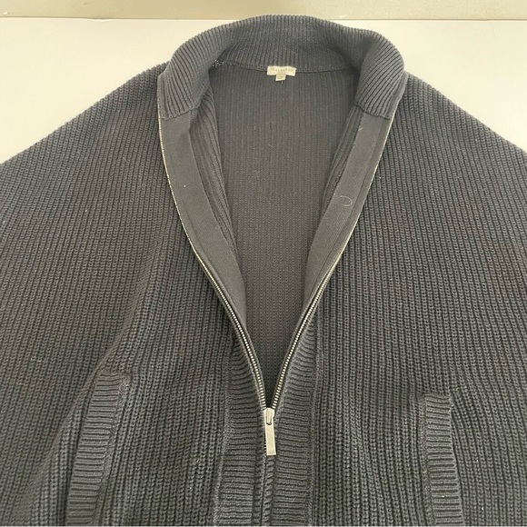 Talbots Black Sweater Cape Poncho Zip Up Size Small Medium S/M - Picture 3 of 12